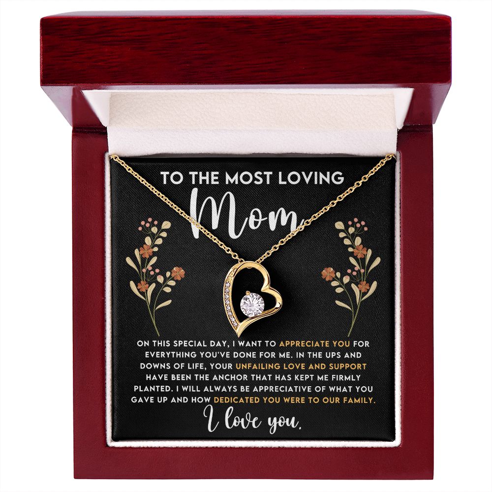 Loving Mom Forever Love Heart Necklace-[Heartfelt Family Gift]