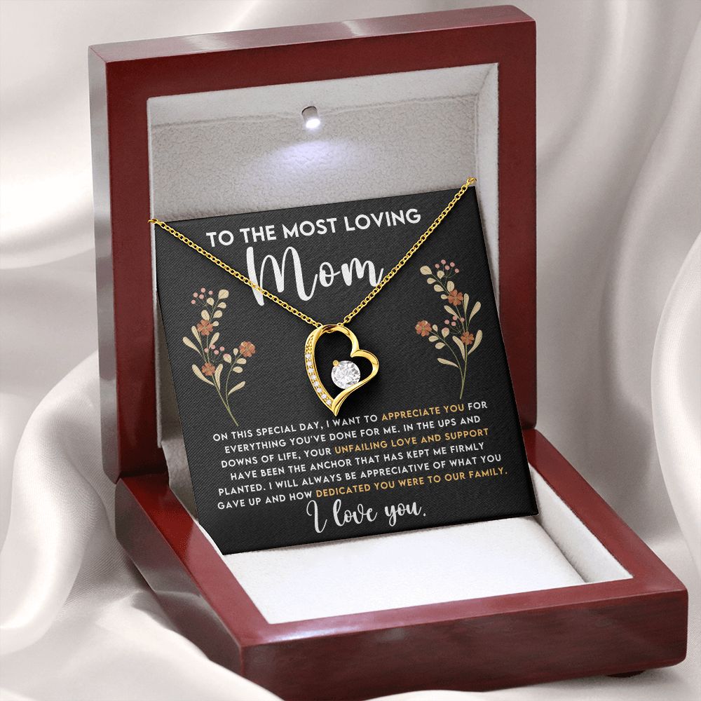 Loving Mom Forever Love Heart Necklace-[Heartfelt Family Gift]