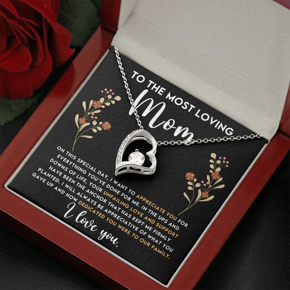 Loving Mom Forever Love Heart Necklace-[Heartfelt Family Gift]