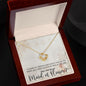 Maid of Honor Proposal Necklace - Bridal Jewelry - Gold Love Knot Pendant-[Heartfelt Family Gift]