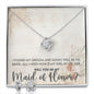 Maid of Honor Proposal Necklace - Bridal Jewelry - Love Knot Pendant Earring Set-[Heartfelt Family Gift]