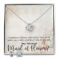 Maid of Honor Proposal Necklace - Bridal Jewelry - Love Knot Pendant Earring Set-[Heartfelt Family Gift]