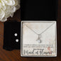 Maid of Honor Proposal Necklace - Bridal Jewelry - Ribbon Pendant Earring Set-[Heartfelt Family Gift]