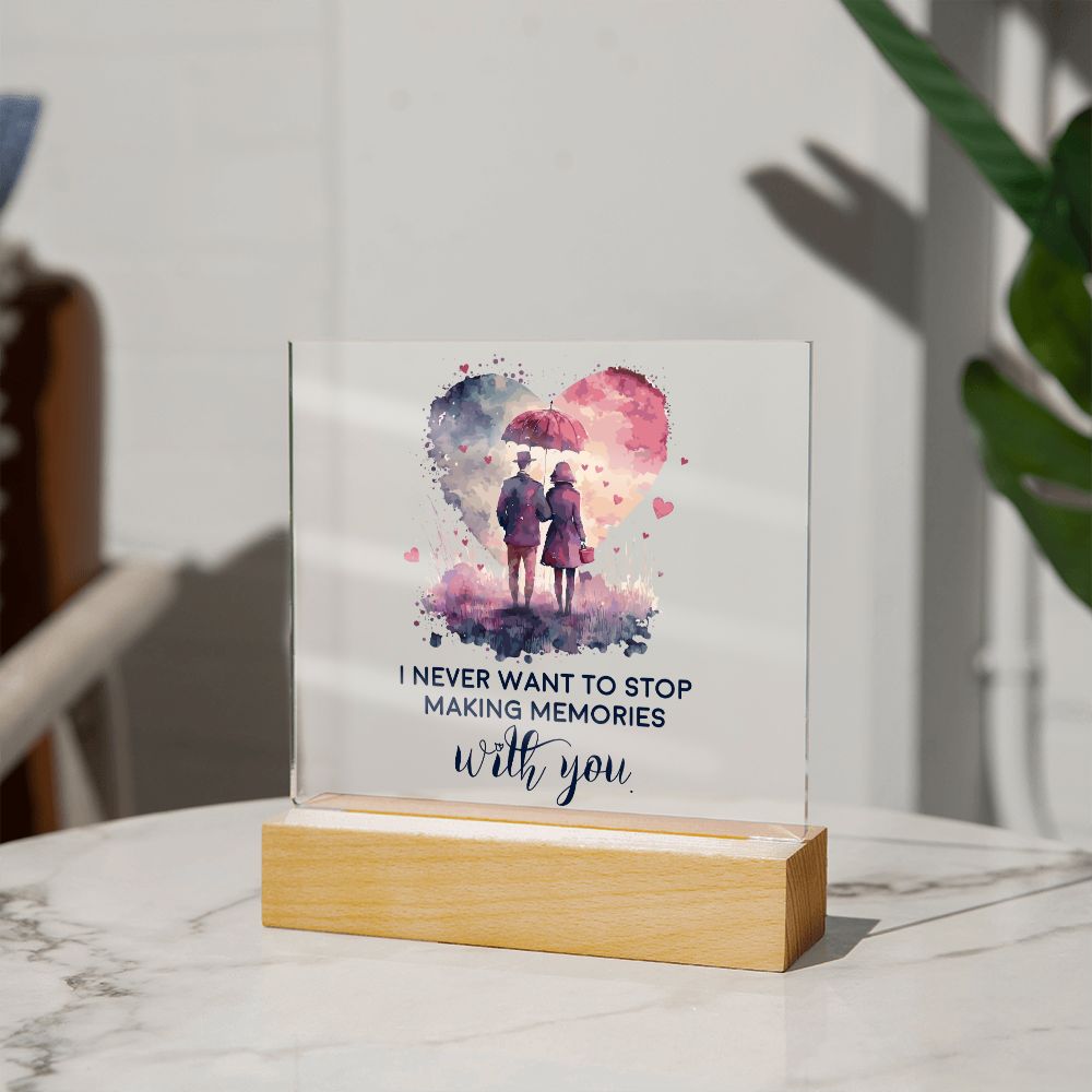 Memories Romantic Lighted RGB Acrylic Square-[Heartfelt Family Gift]