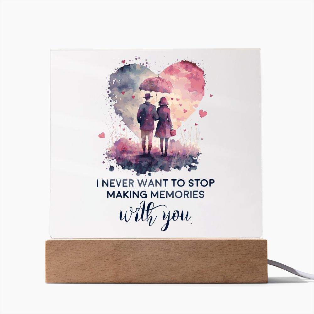 Memories Romantic Lighted RGB Acrylic Square-[Heartfelt Family Gift]