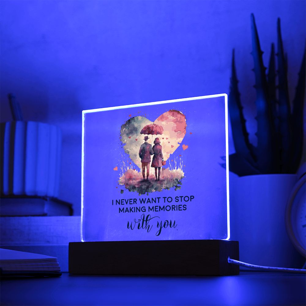 Memories Romantic Lighted RGB Acrylic Square-[Heartfelt Family Gift]