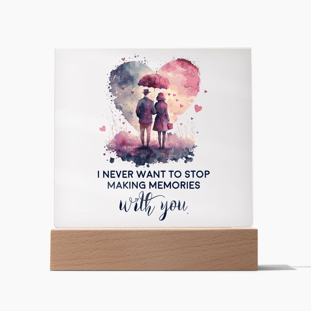 Memories Romantic Lighted RGB Acrylic Square-[Heartfelt Family Gift]