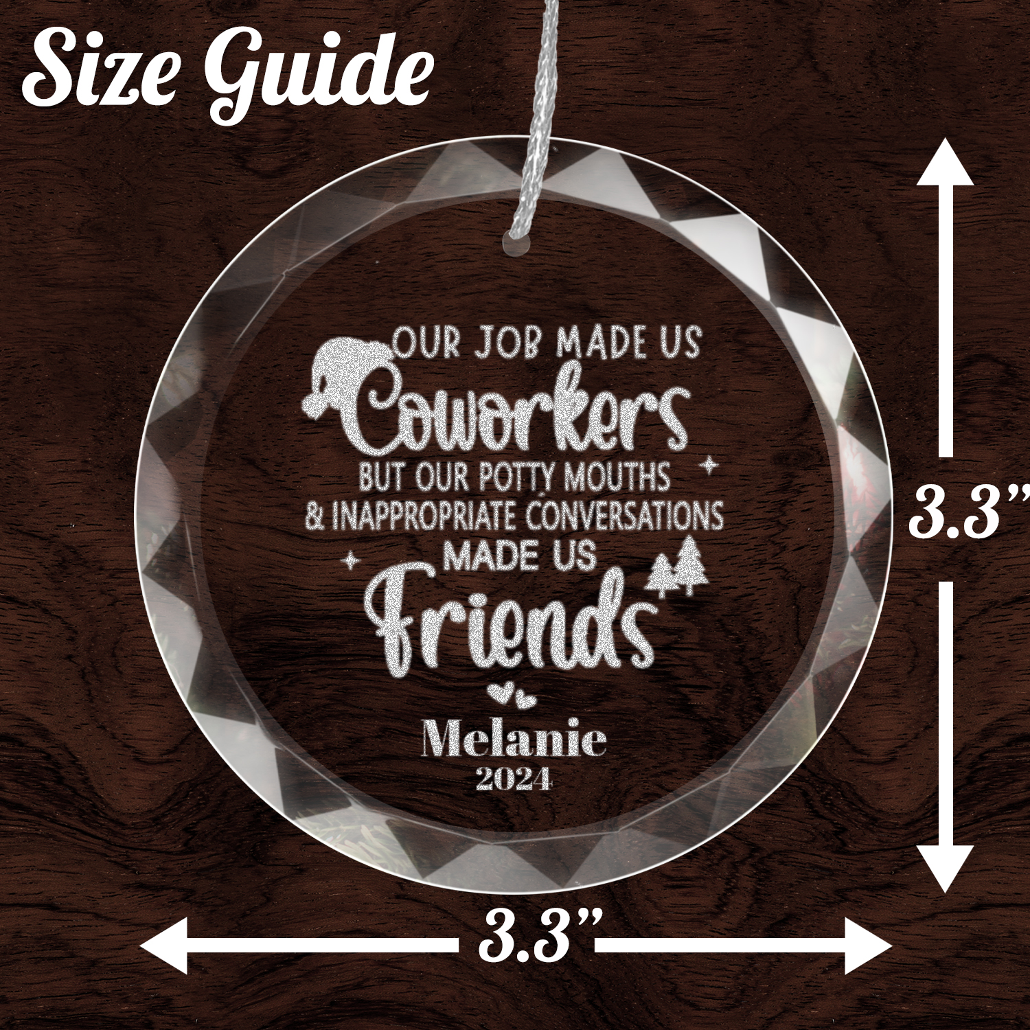 Classic Elegance Round Glass Engraved Premium Ornament With Gift Box-[Heartfelt Family Gift]