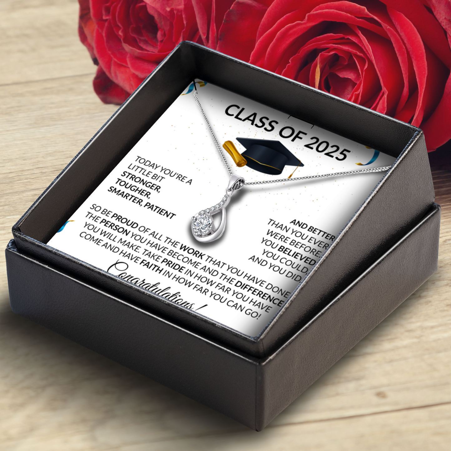 Love Drop Necklace With Message Card-[Heartfelt Family Gift]