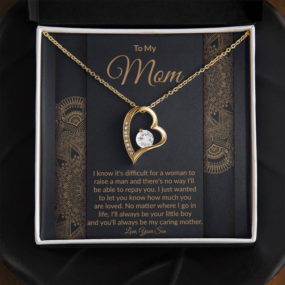 Mom From Son Heart Pendant Necklace Gift-[Heartfelt Family Gift]