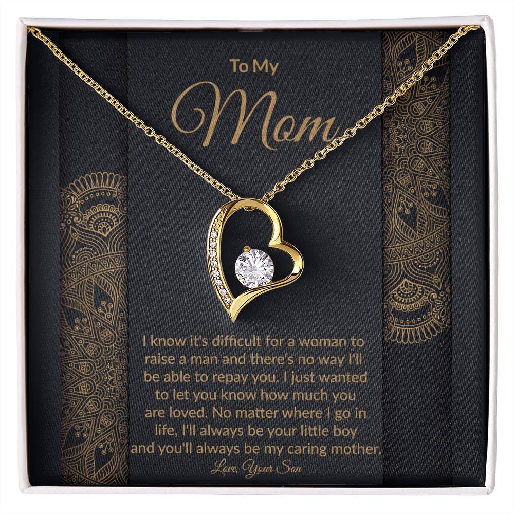 Mom From Son Heart Pendant Necklace Gift-[Heartfelt Family Gift]