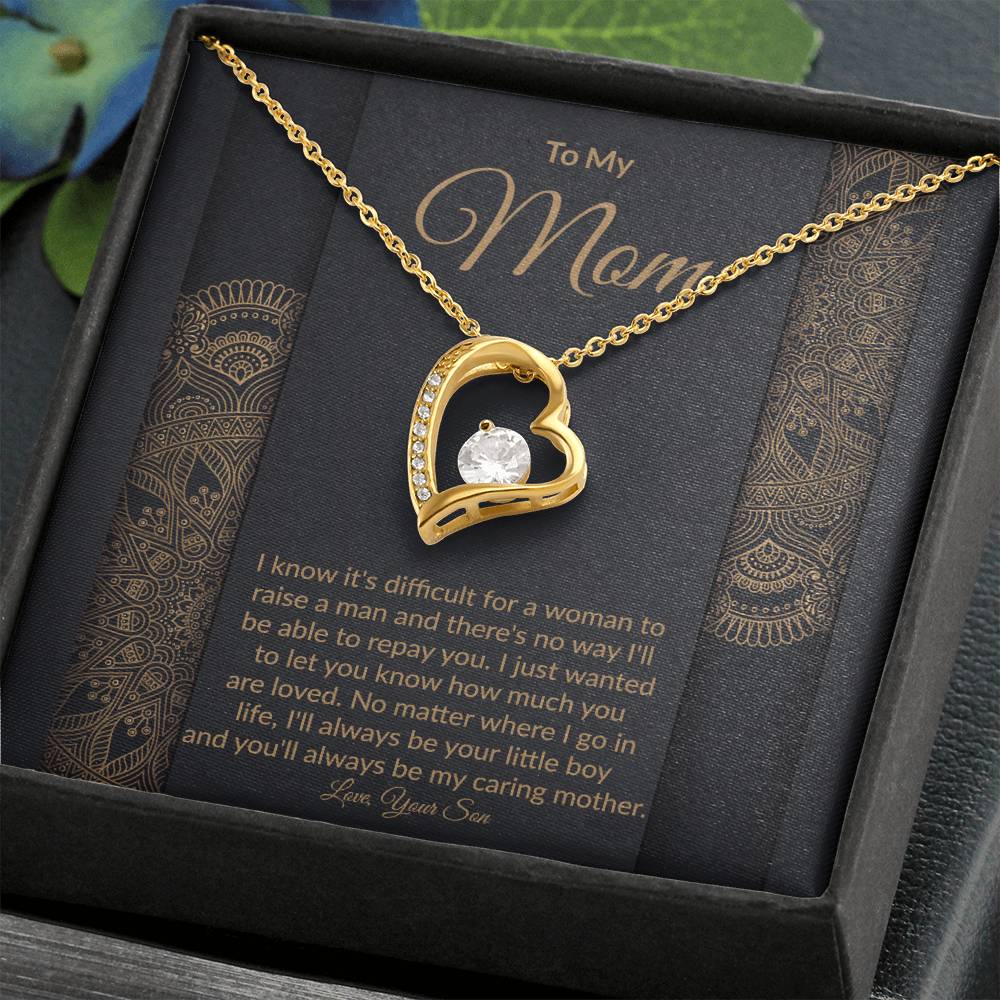Mom From Son Heart Pendant Necklace Gift-[Heartfelt Family Gift]