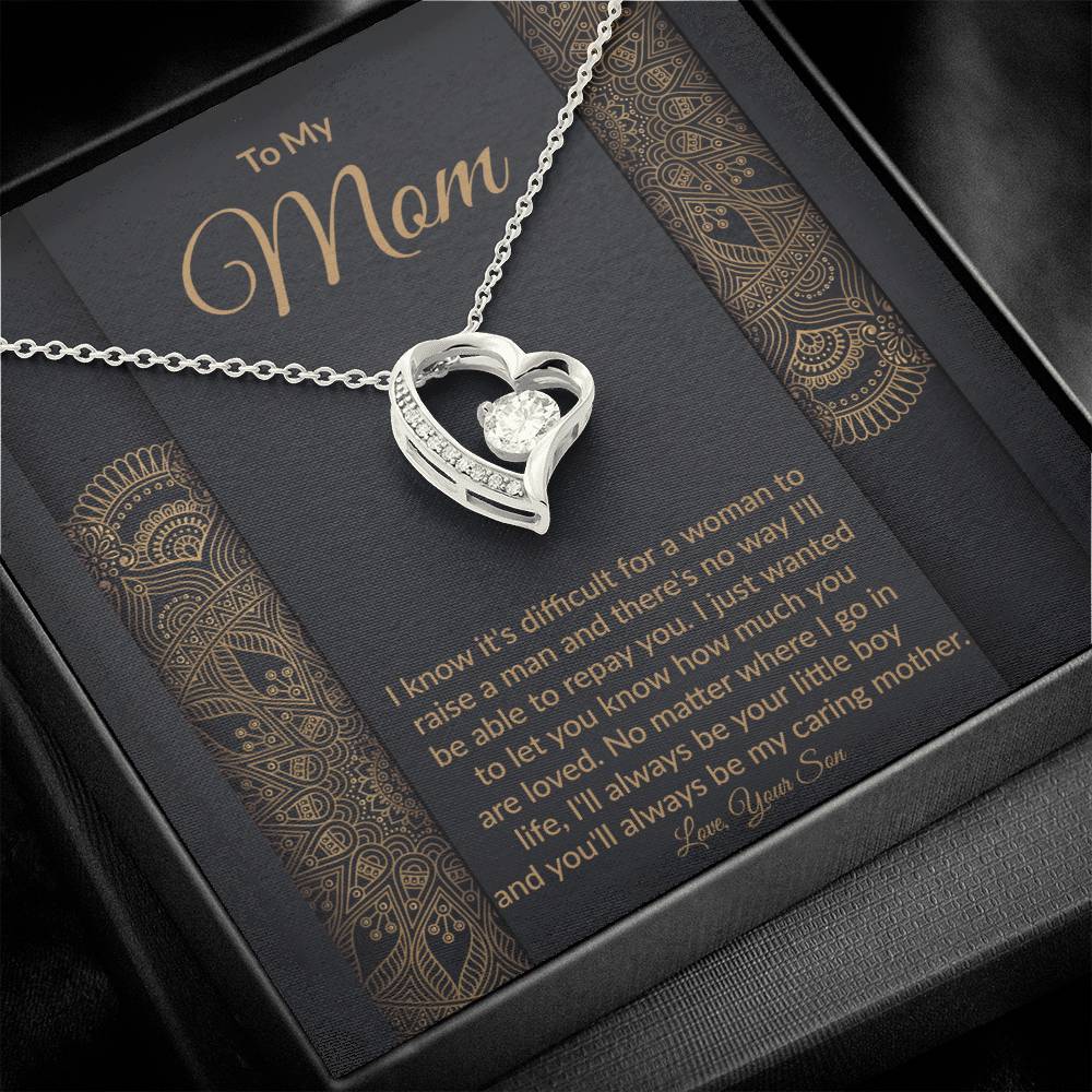 Mom From Son Heart Pendant Necklace Gift-[Heartfelt Family Gift]
