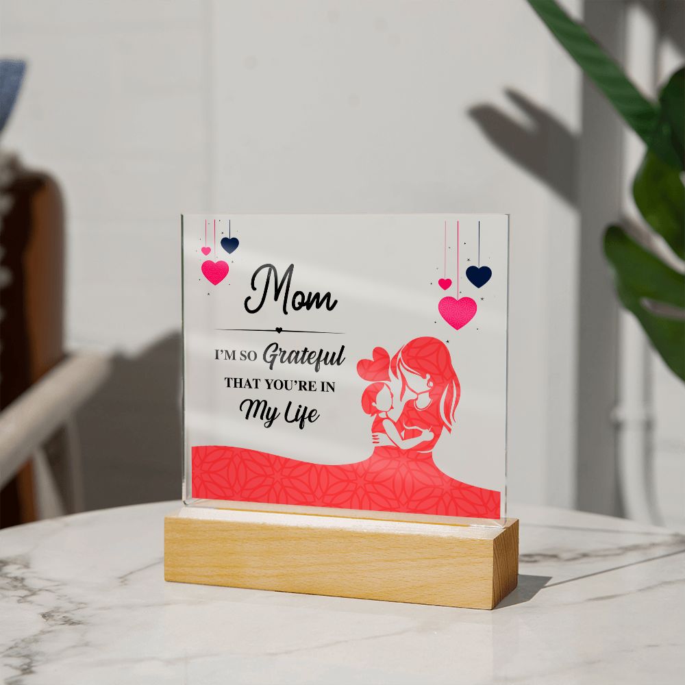 Mom Grateful Lighted RGB Acrylic Square-[Heartfelt Family Gift]