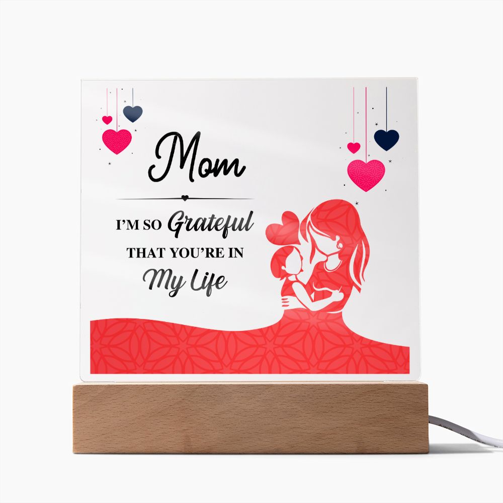 Mom Grateful Lighted RGB Acrylic Square-[Heartfelt Family Gift]