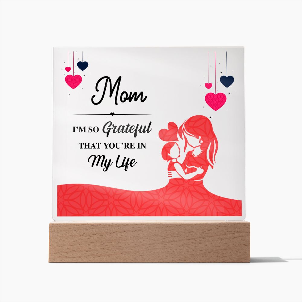 Mom Grateful Lighted RGB Acrylic Square-[Heartfelt Family Gift]