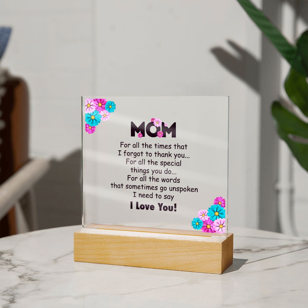 Mom Lighted Acrylic Plaque-[Heartfelt Family Gift]