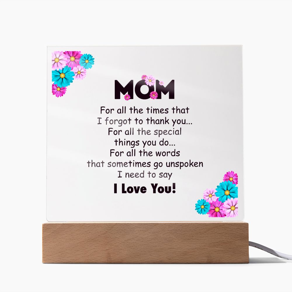 Mom Lighted Acrylic Plaque-[Heartfelt Family Gift]