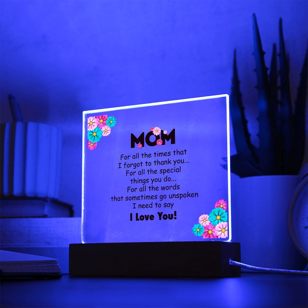 Mom Lighted Acrylic Plaque-[Heartfelt Family Gift]