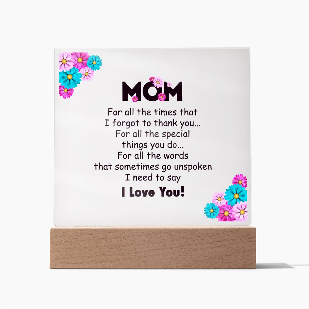 Mom Lighted Acrylic Plaque-[Heartfelt Family Gift]