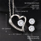 Mom Through Joys and Tears Silver Heart Necklace Earring Set-[Heartfelt Family Gift]