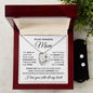 Mom Through Joys and Tears Silver Heart Necklace Earring Set-[Heartfelt Family Gift]