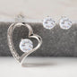 Mom Through Joys and Tears Silver Heart Necklace Earring Set-[Heartfelt Family Gift]