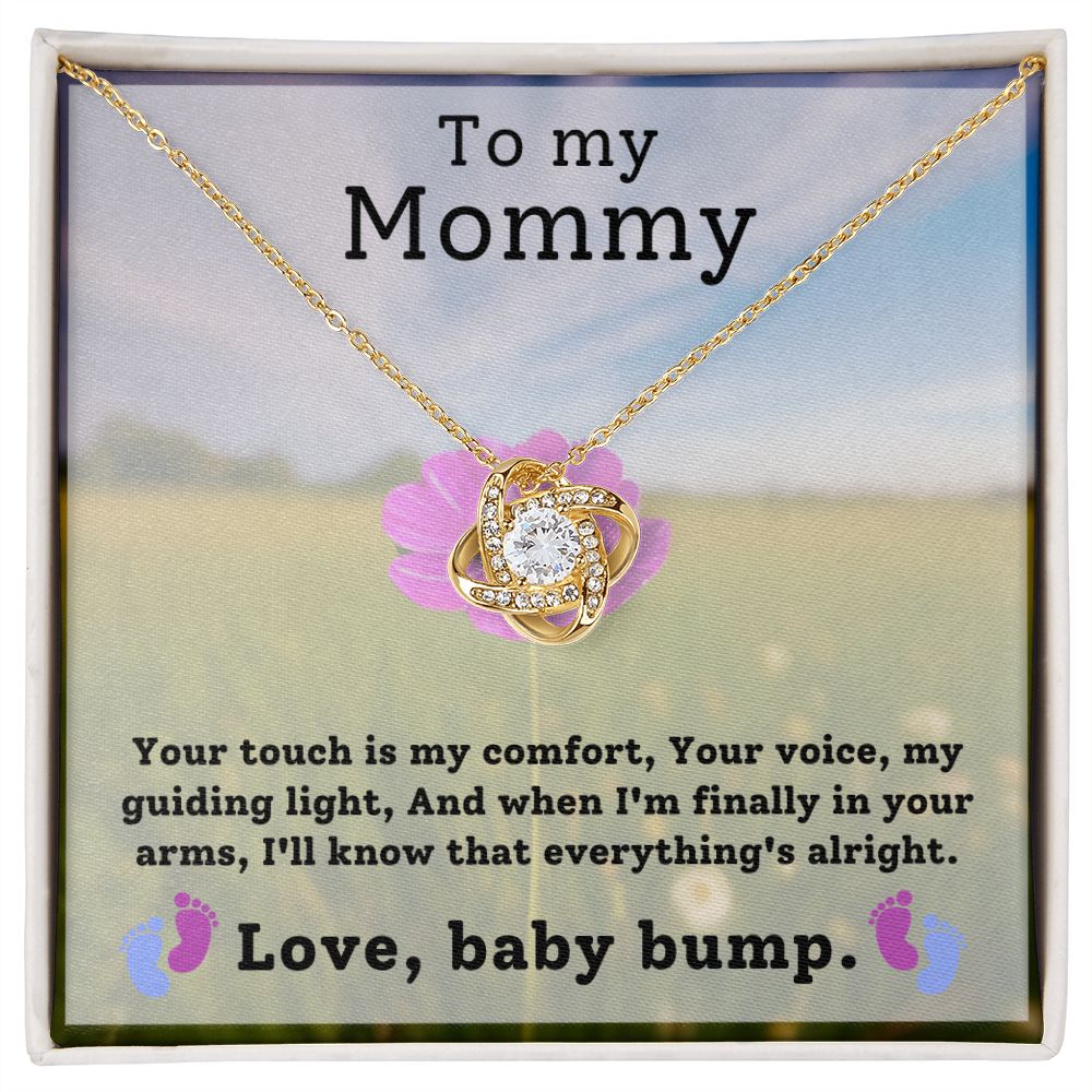 Mom To Be Baby Bump Pregnancy Gift Love Knot Necklace-[Heartfelt Family Gift]