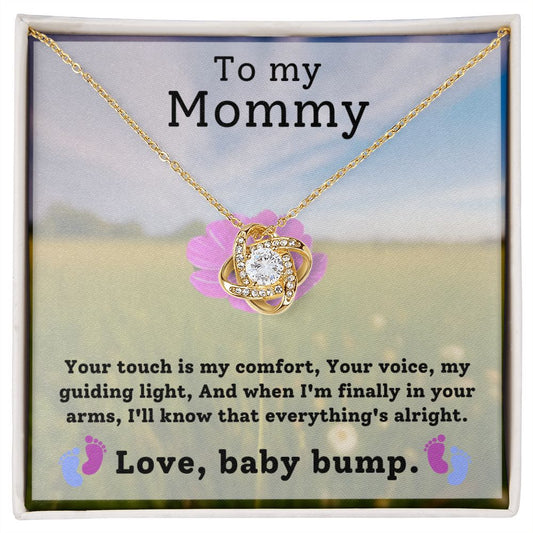 Mom To Be Baby Bump Pregnancy Gift Love Knot Necklace-[Heartfelt Family Gift]