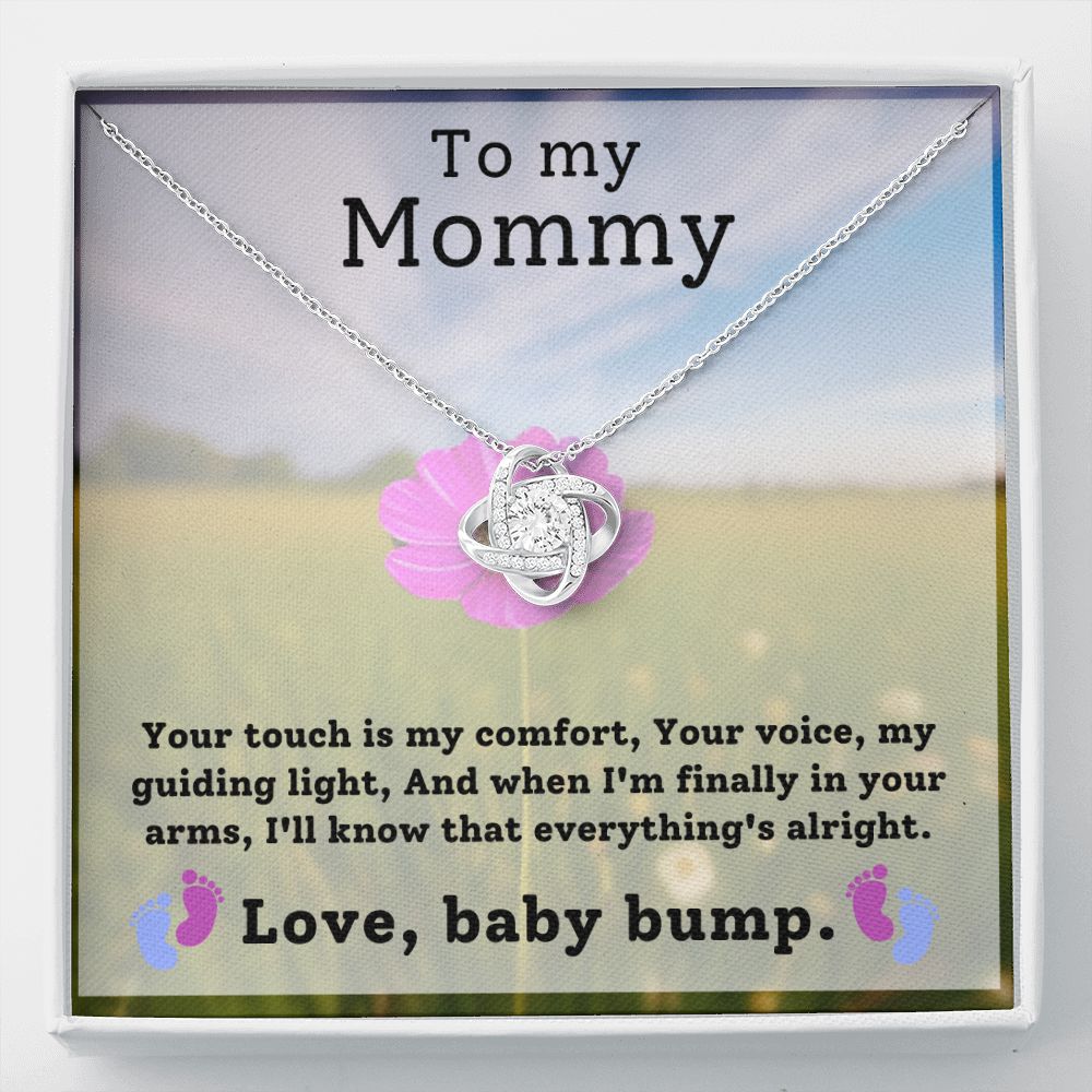 Mom To Be Baby Bump Pregnancy Gift Love Knot Necklace-[Heartfelt Family Gift]