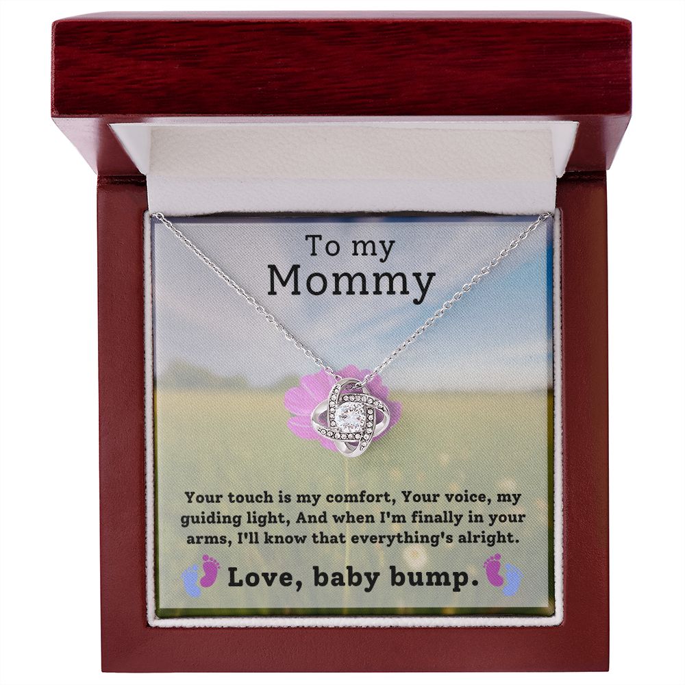 Mom To Be Baby Bump Pregnancy Gift Love Knot Necklace-[Heartfelt Family Gift]