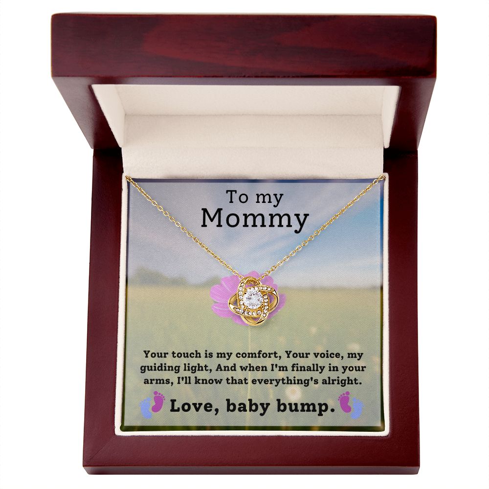 Mom To Be Baby Bump Pregnancy Gift Love Knot Necklace-[Heartfelt Family Gift]