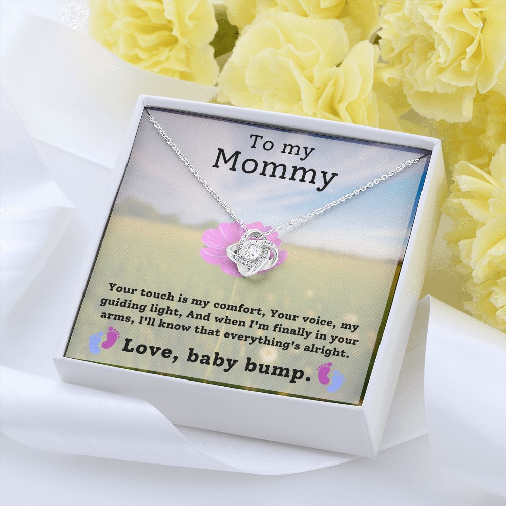 Mom To Be Baby Bump Pregnancy Gift Love Knot Necklace-[Heartfelt Family Gift]