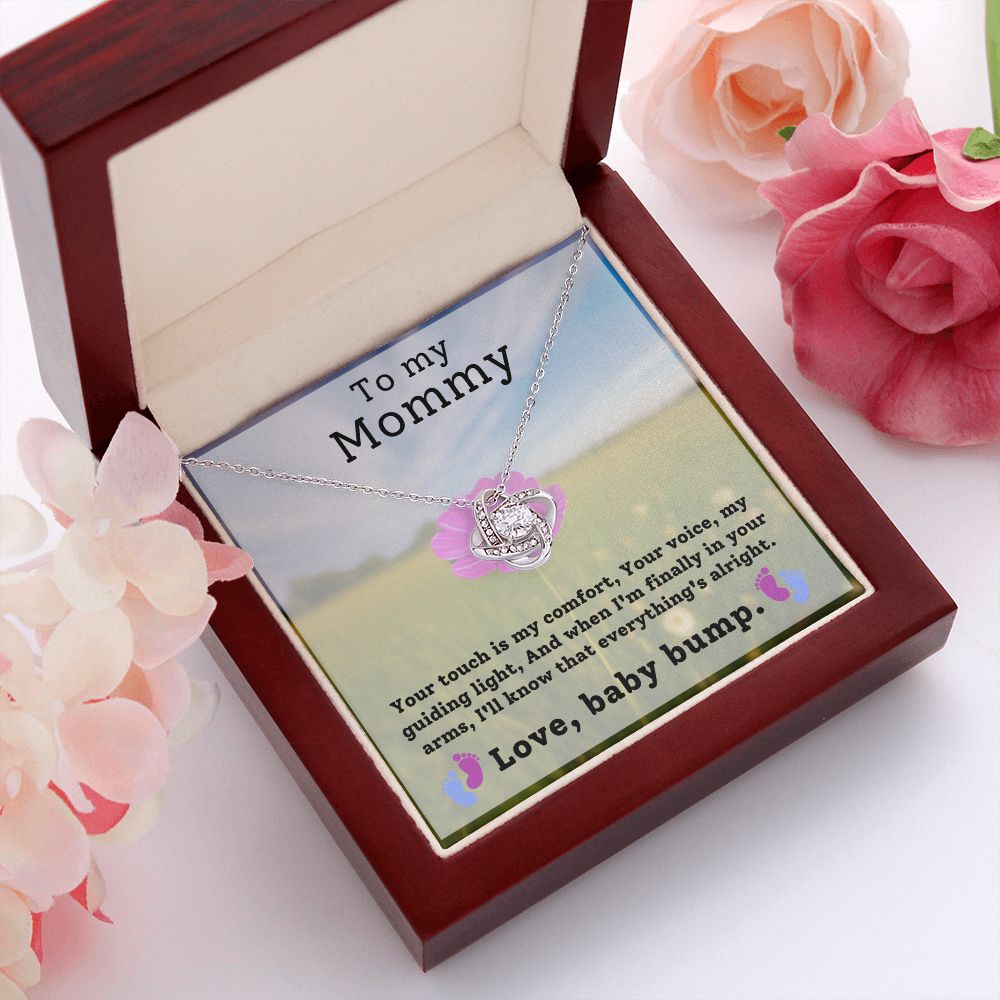 Mom To Be Baby Bump Pregnancy Gift Love Knot Necklace-[Heartfelt Family Gift]