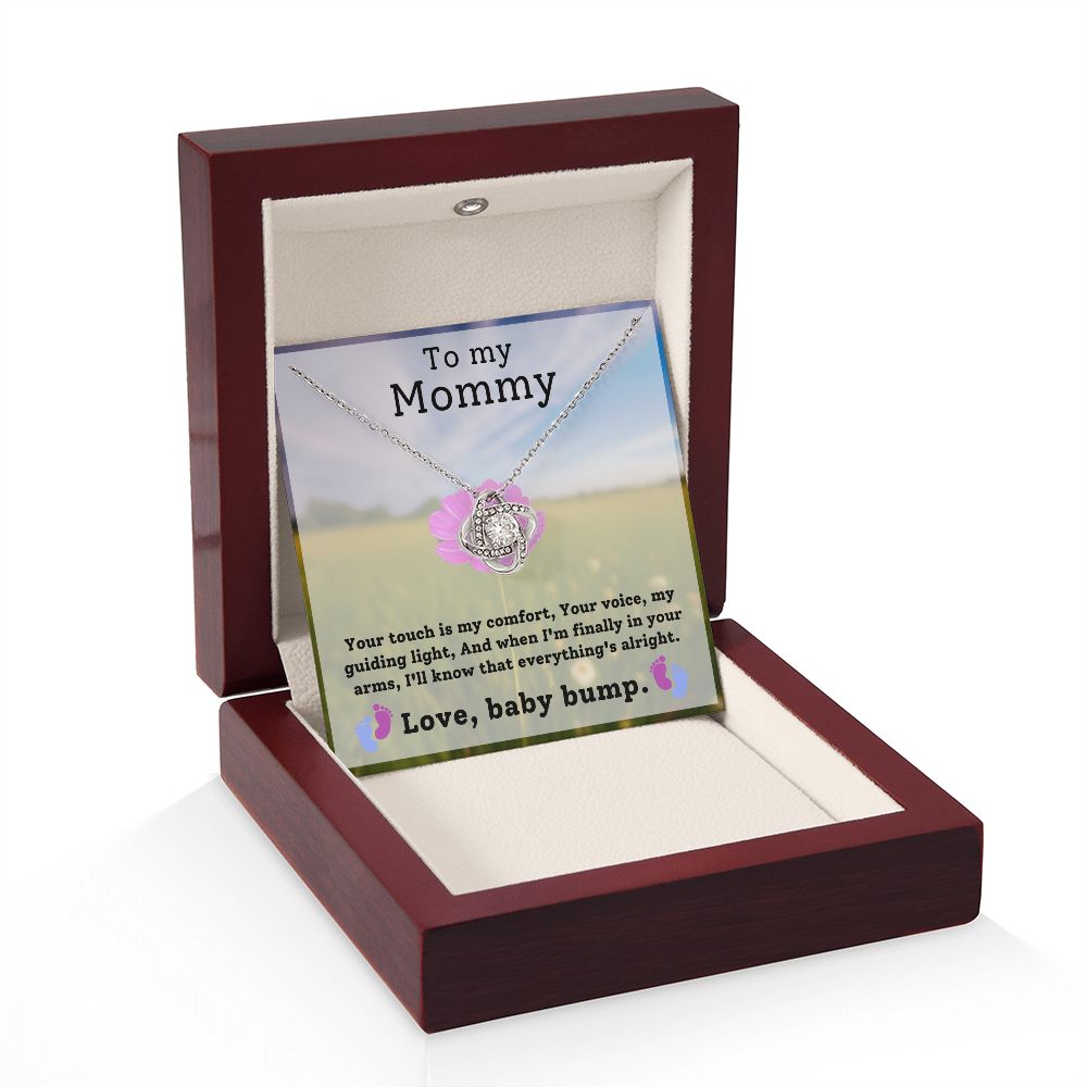 Mom To Be Baby Bump Pregnancy Gift Love Knot Necklace-[Heartfelt Family Gift]