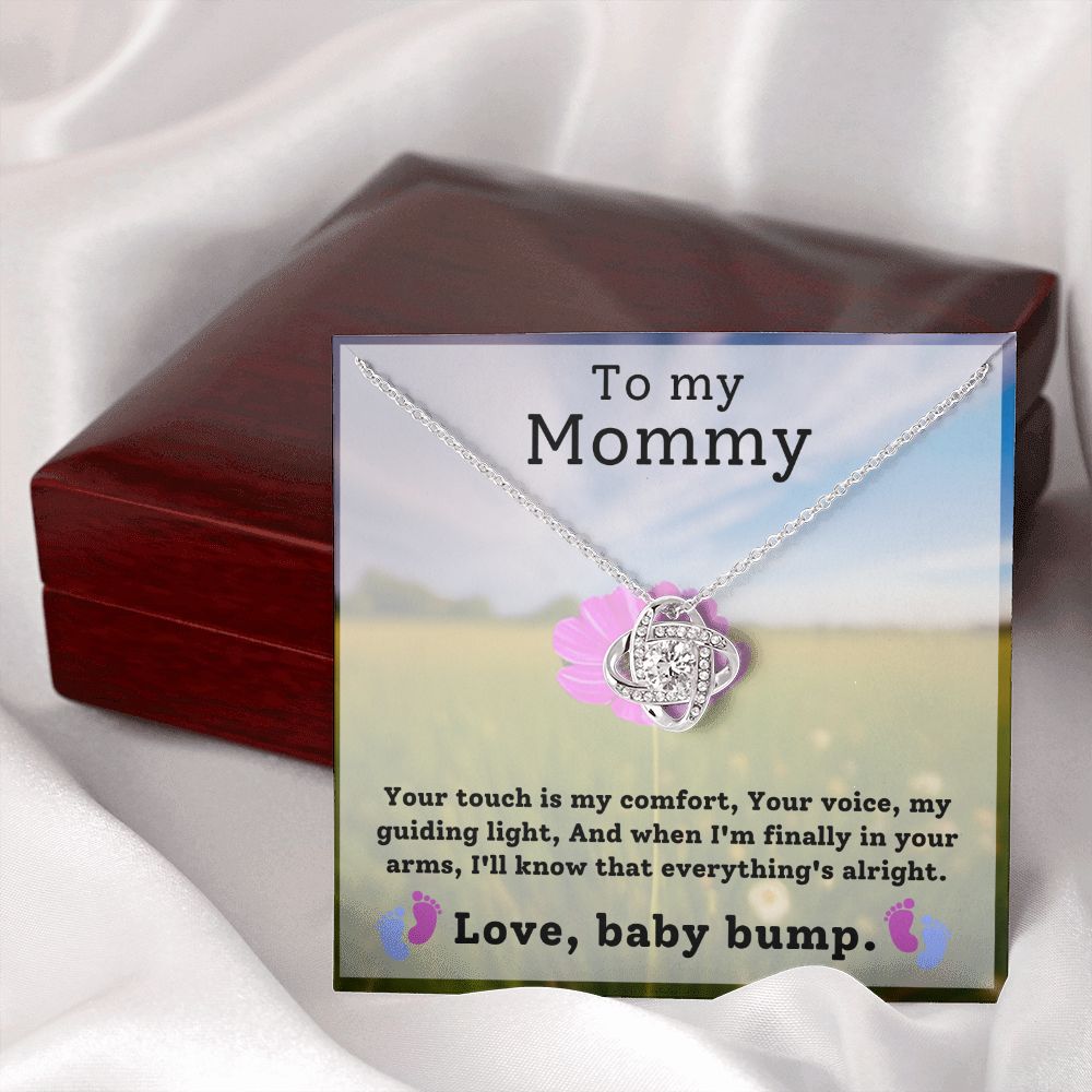 Mom To Be Baby Bump Pregnancy Gift Love Knot Necklace-[Heartfelt Family Gift]