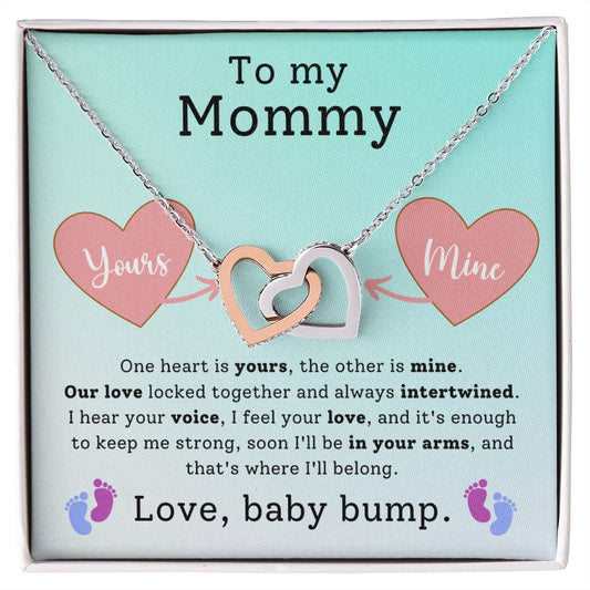 Mommy To Be Baby Bump - Interlocking Hearts Necklace-[Heartfelt Family Gift]