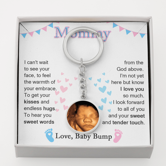 Mommy To Be Keepsake Gift From Baby Bump, Pregnancy Scan Keychain-[Heartfelt Family Gift]