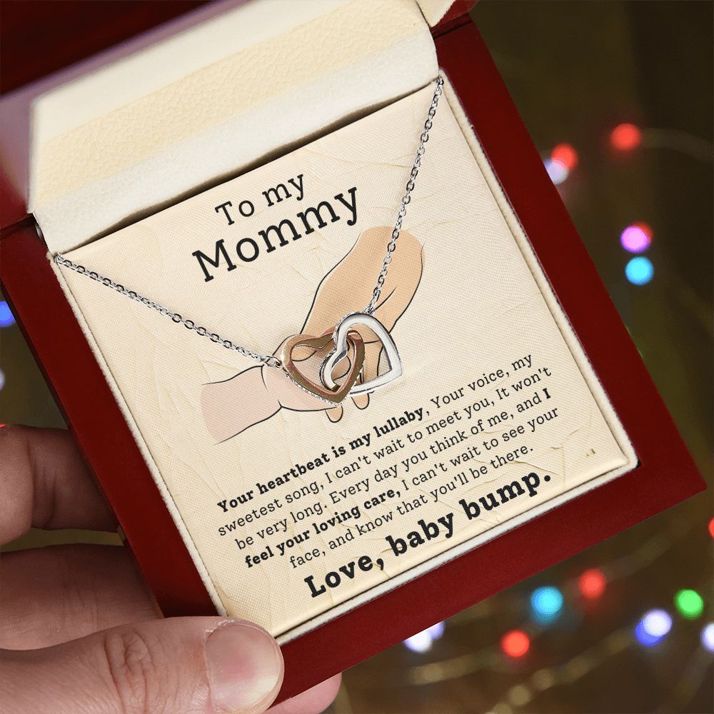Mommy To Be Pregnancy Gift Interlocking Heart Necklace-[Heartfelt Family Gift]