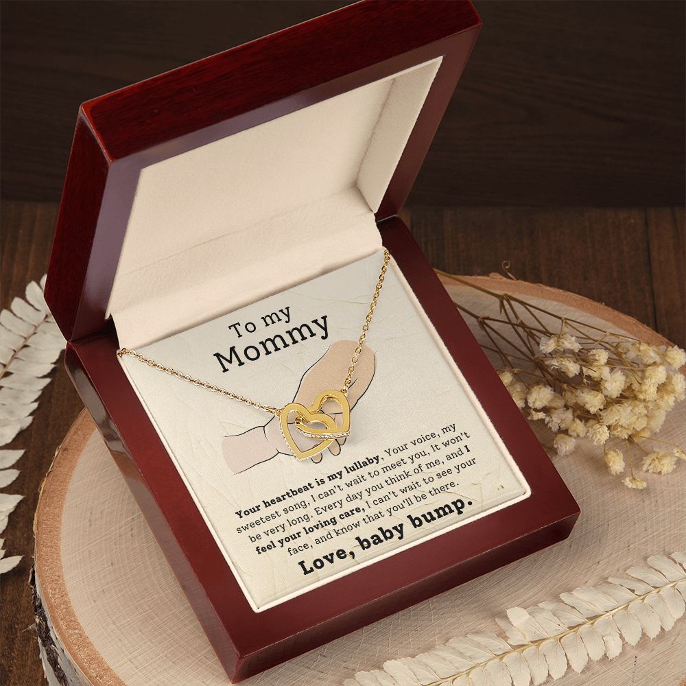 Mommy To Be Pregnancy Gift Interlocking Heart Necklace-[Heartfelt Family Gift]