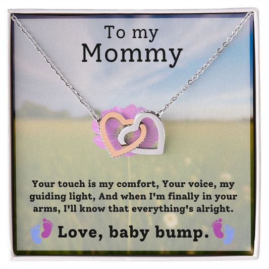 Mommy To Be Pregnancy Gift Interlocking Heart Necklace-[Heartfelt Family Gift]