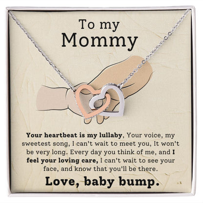 Mommy To Be Pregnancy Gift Interlocking Heart Necklace-[Heartfelt Family Gift]