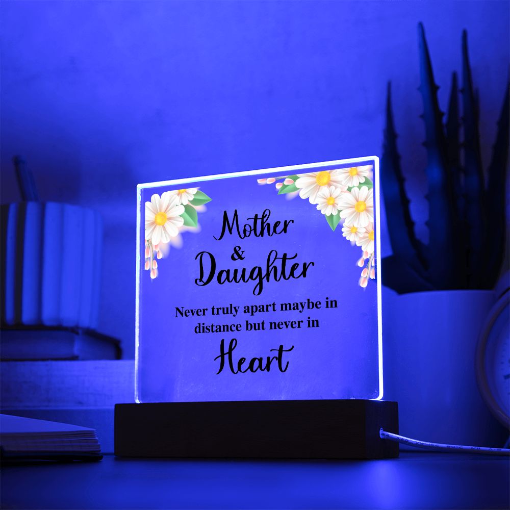 Mother and Daughter Distance Lighted RGB Acrylic Square-[Heartfelt Family Gift]