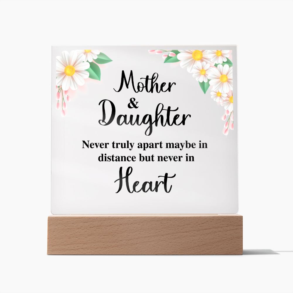 Mother and Daughter Distance Lighted RGB Acrylic Square-[Heartfelt Family Gift]