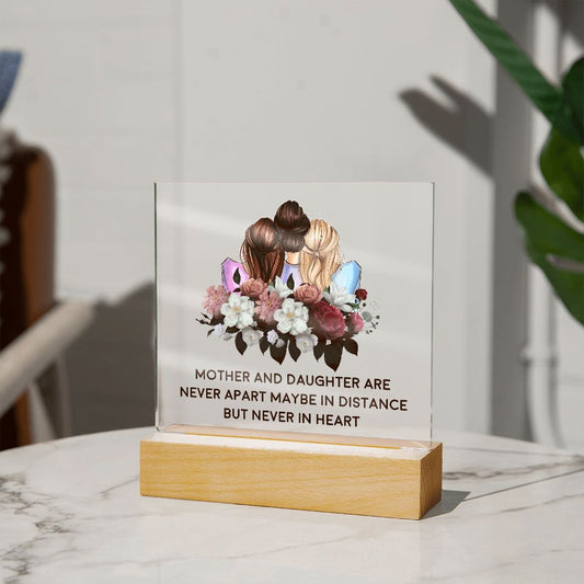 Mother and Daughter Lighted Acrylic Plaque-[Heartfelt Family Gift]