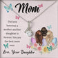 Mother And Daughter Love Is Forever Alluring Beauty Necklace Earring Set-[Heartfelt Family Gift]
