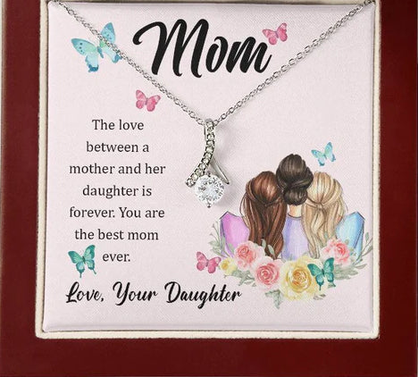 Mother And Daughter Love Is Forever Alluring Beauty Necklace Earring Set-[Heartfelt Family Gift]