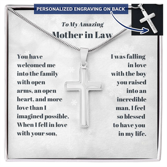 Mother in Law Personalized Cross Necklace-[Heartfelt Family Gift]