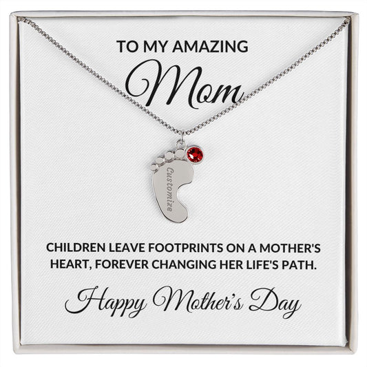 Mother's Day Personalized Engraved Birthstone Necklace In Silver Or Gold-[Heartfelt Family Gift]