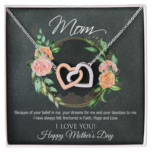 Mothers Day Interlocking Hearts Necklace-[Heartfelt Family Gift]